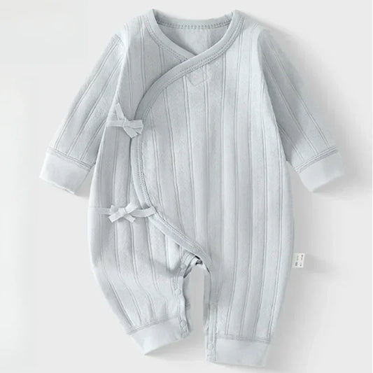 100% Cotton Long Sleeve Kimono Romper - Brown - Organic Cotton Clubs