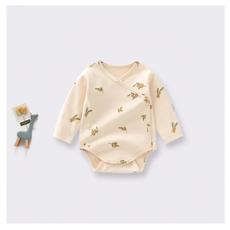 100% Cotton Long Sleeve Bodysuit - Fruits - Organic Cotton Clubs