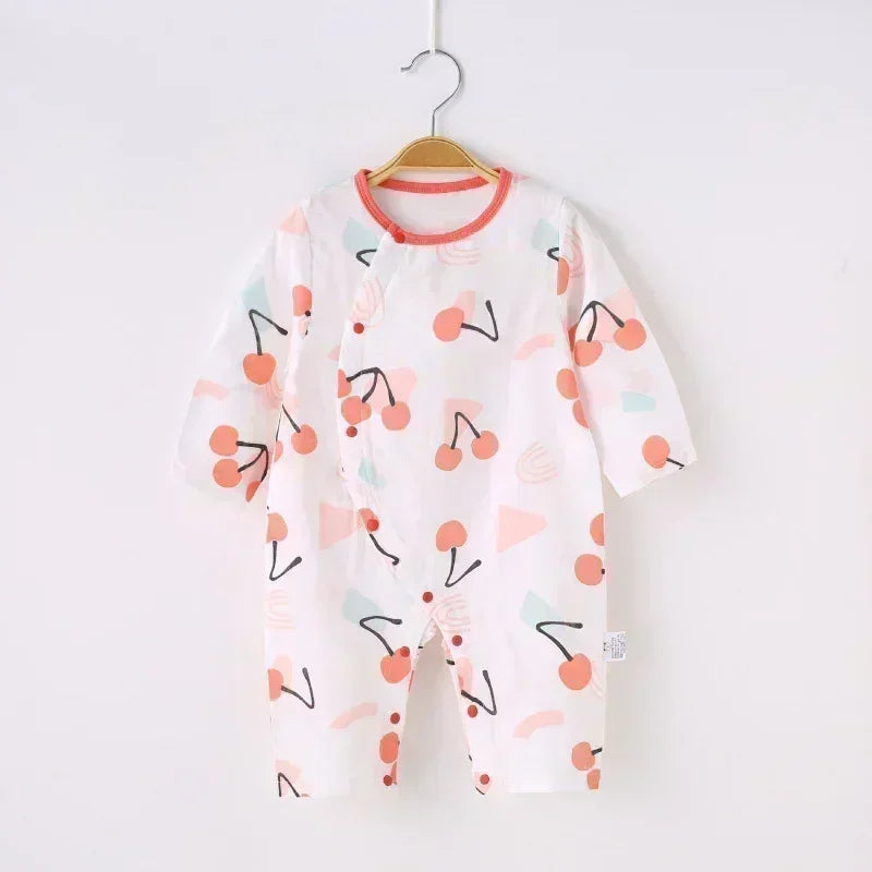 Cotton & Bamboo Muslin Long Sleeve Romper - Cute Whale - Organic Cotton Clubs