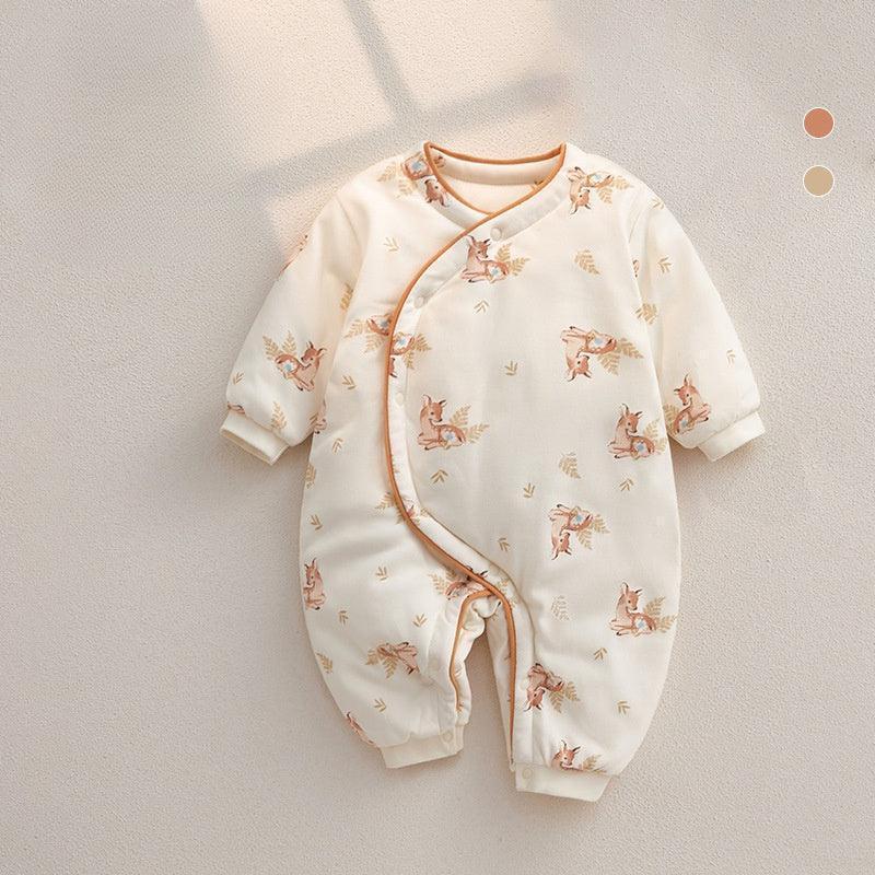 100% Cotton Extra Warm Long Sleeve Quilted Romper - Cute Bunny - Organic Cotton Clubs