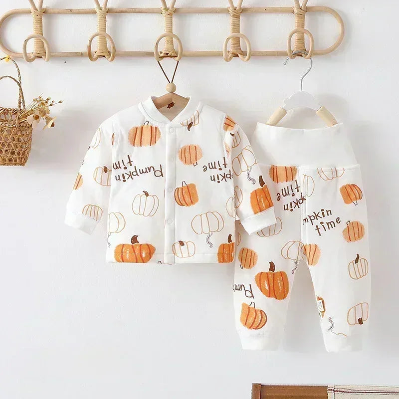 100% Cotton Long Sleeve Quilted Romper - Halloween with Pumpkin - Organic Cotton Clubs