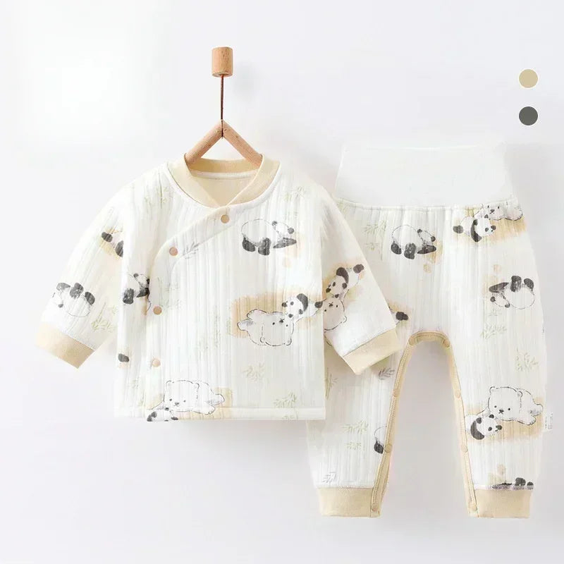 100% Cotton Warm Long Sleeve Long Sleeve Top & Pants Set- Pear - Organic Cotton Clubs