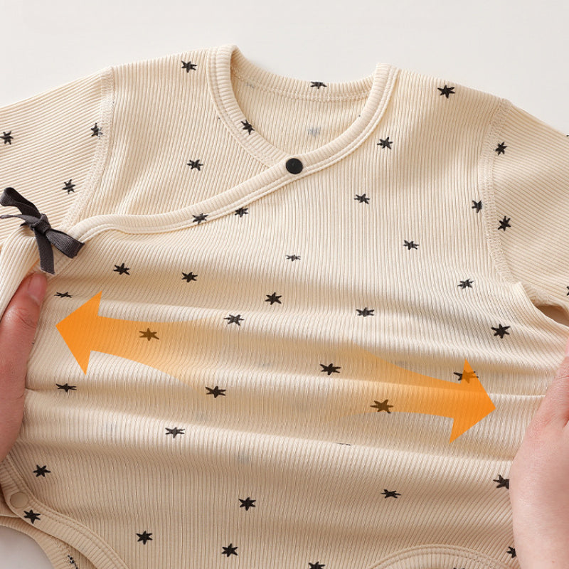 Cotton Long Sleeve Floral Bodysuit - Brown Moon - Organic Cotton Clubs