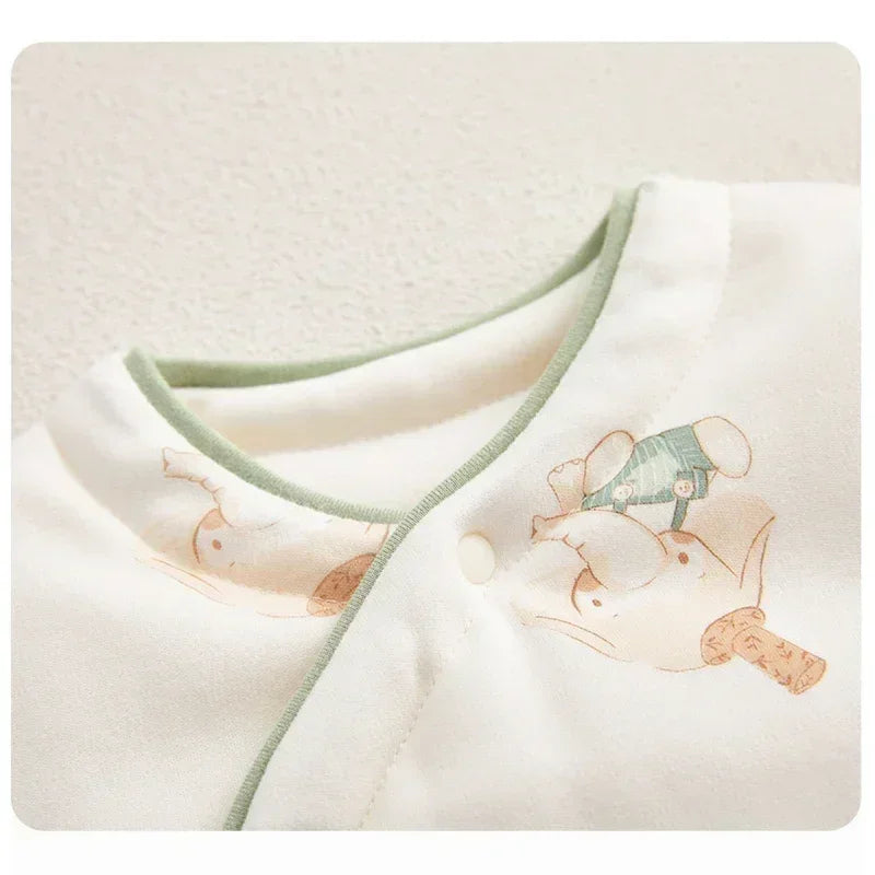 100% Cotton Extra Warm Long Sleeve Quilted Romper - Cute Bunny - Organic Cotton Clubs