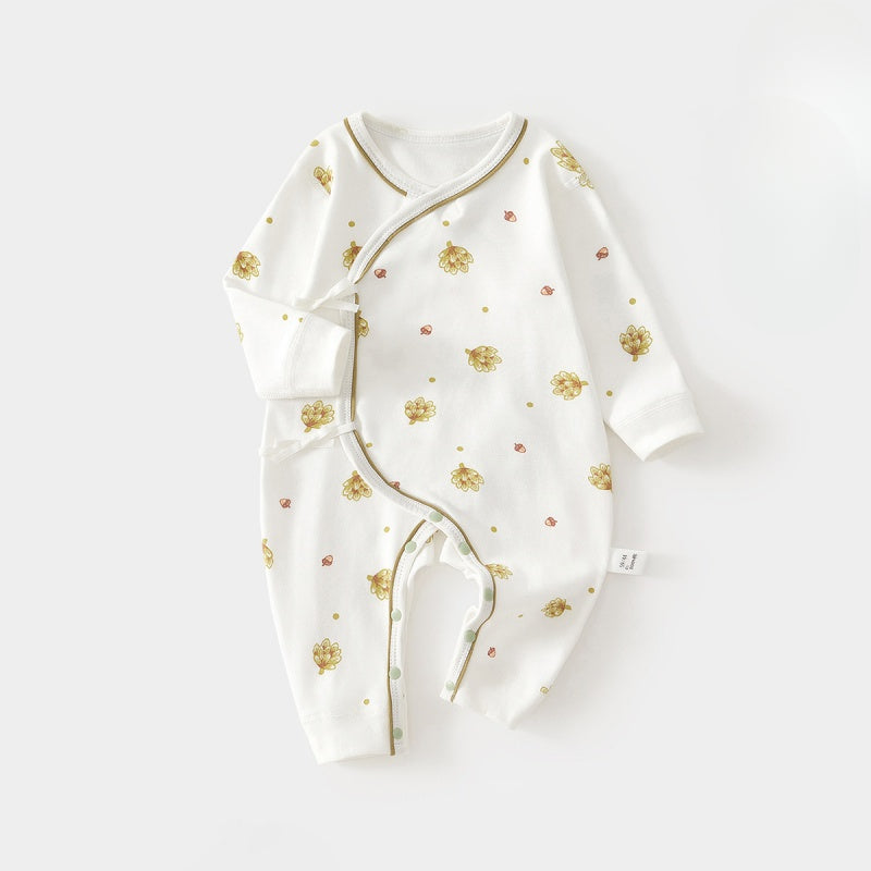 100% Cotton Long Sleeve Romper - Pink Pear - Organic Cotton Clubs