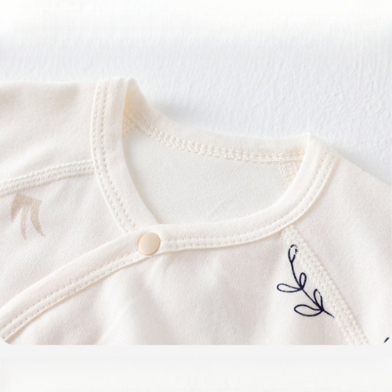 100% Cotton Long Sleeve Romper with Velcro Closure - Sheep - Organic Cotton Clubs