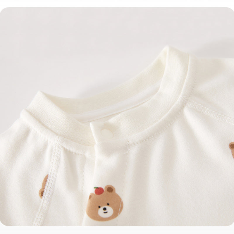 100% Cotton Long Sleeve Romper - Brown Dog - Organic Cotton Clubs