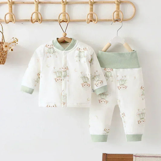 100% Cotton Long Sleeve Quilted Top & Pants Set- Cotton Flowers - Organic Cotton Clubs