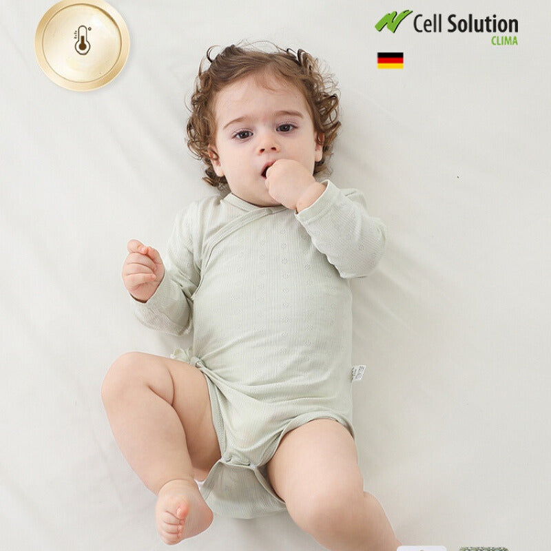 Homothermal Cotton Long Sleeve Bodysuit - White - Organic Cotton Clubs