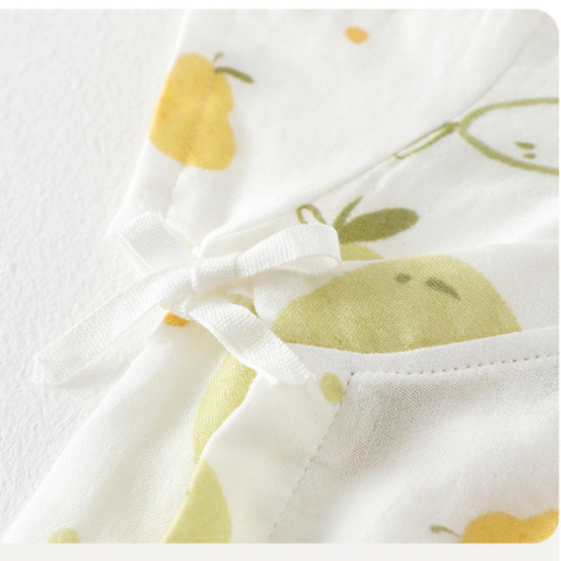 Cotton & Bamboo Muslin Long Sleeve Bodysuit - Sweet Pear - Organic Cotton Clubs