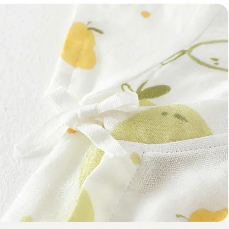 Cotton & Bamboo Muslin Long Sleeve Bodysuit - Sweet Pear - Organic Cotton Clubs