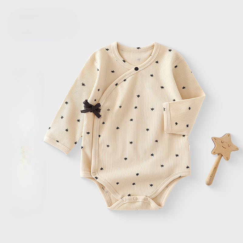 Cotton Long Sleeve Floral Bodysuit - Brown Moon - Organic Cotton Clubs