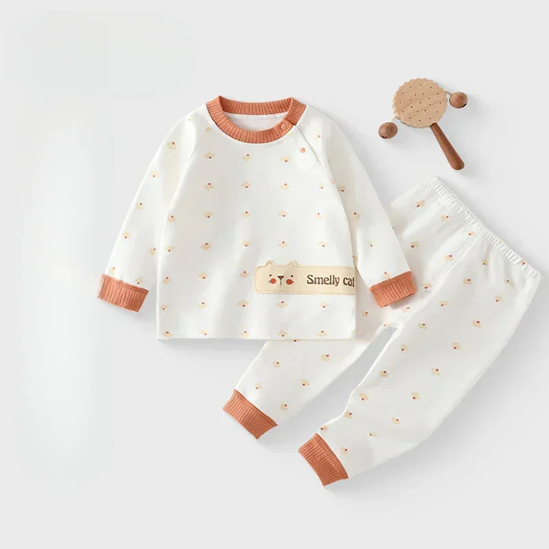 Cotton Long Sleeve Top & Pants Set - Red Cat - Organic Cotton Clubs
