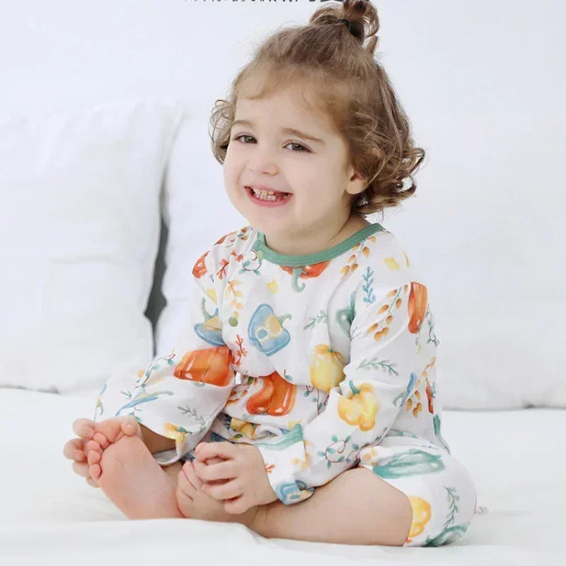 Cotton & Bamboo Muslin Long Sleeve Romper - Panda - Organic Cotton Clubs