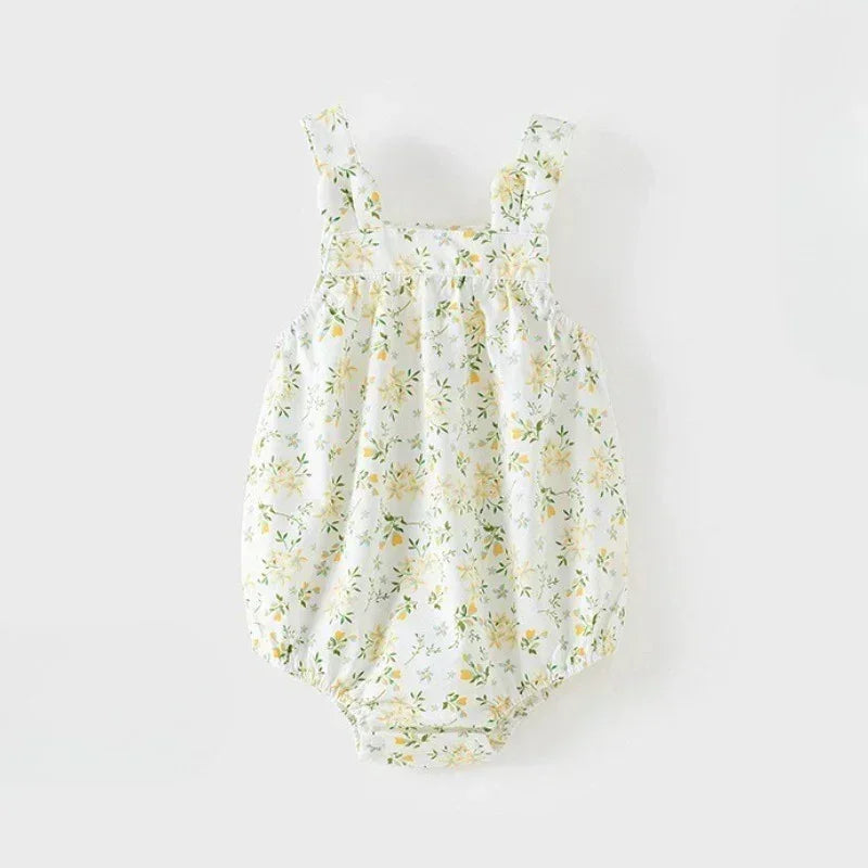 100% Cotton Sleeveless Bodysuit - Green Bunny Garden - Organic Cotton Clubs