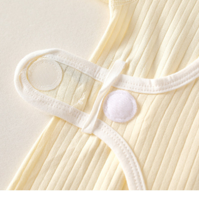 100% Cotton Long Sleeve Romper with Velcro Closure - White Panda - Organic Cotton Clubs