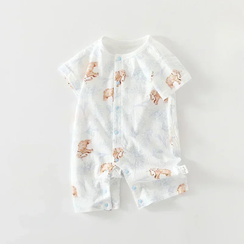 100% Cotton Short Sleeve Romper - Cute Squirrel - Organic Cotton Clubs