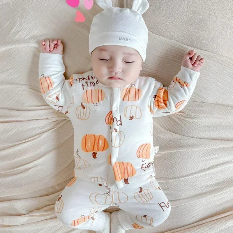 100% Cotton Long Sleeve Quilted Romper - Halloween with Pumpkin - Organic Cotton Clubs