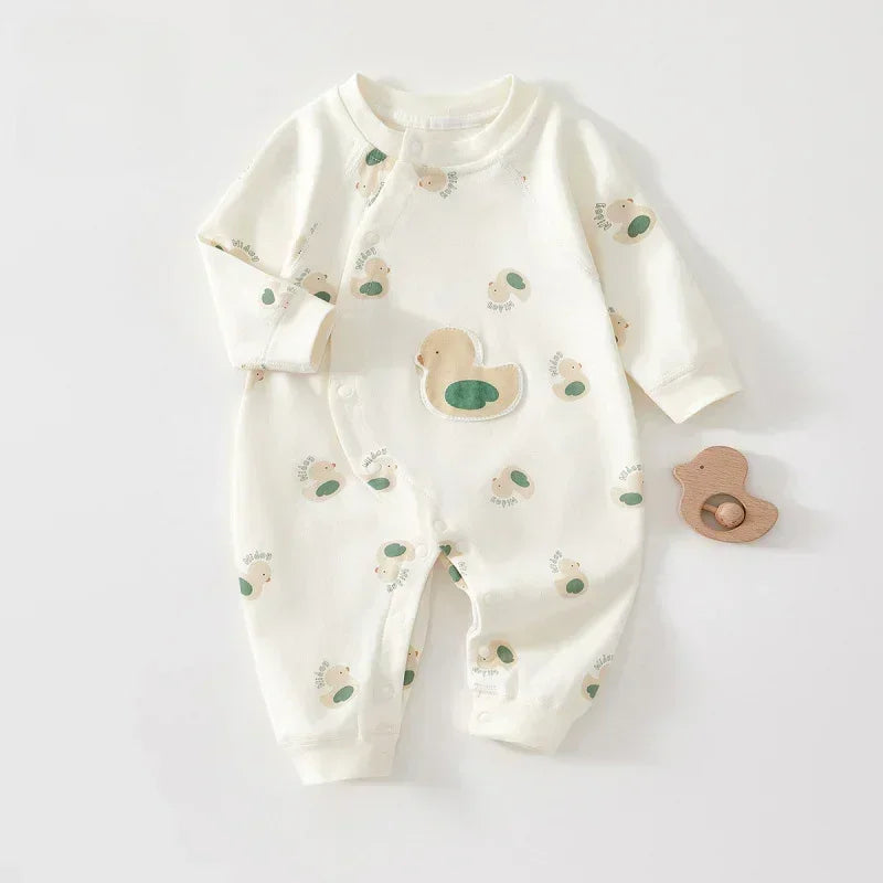 100% Cotton Long Sleeve Romper - Brown Dog - Organic Cotton Clubs