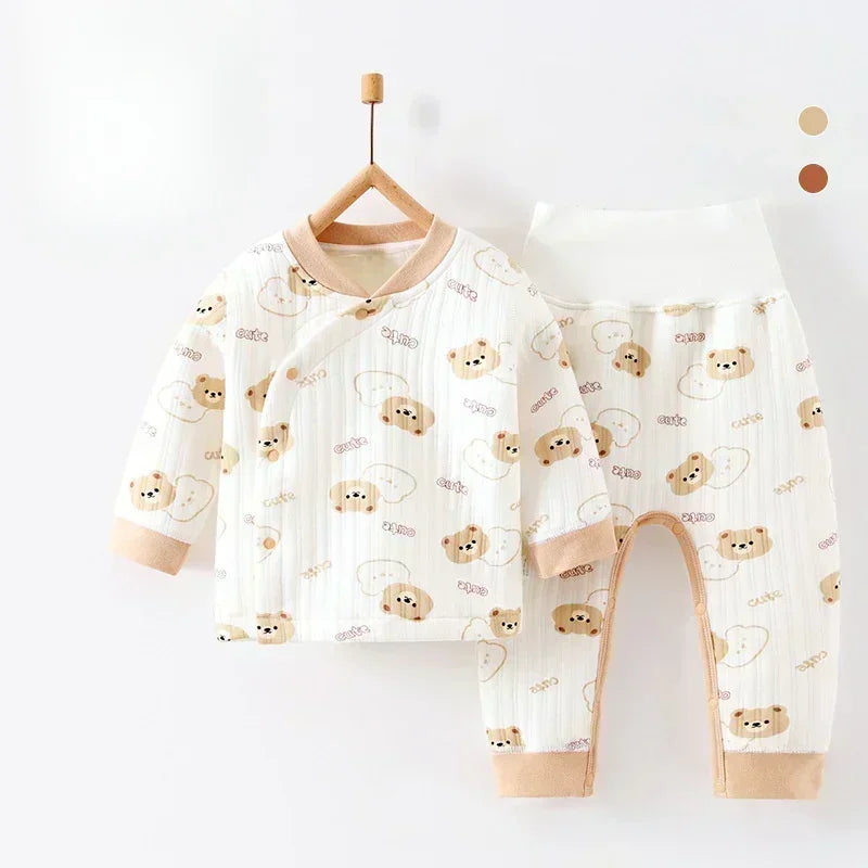 100% Cotton Warm Long Sleeve Long Sleeve Top & Pants Set- Pear - Organic Cotton Clubs