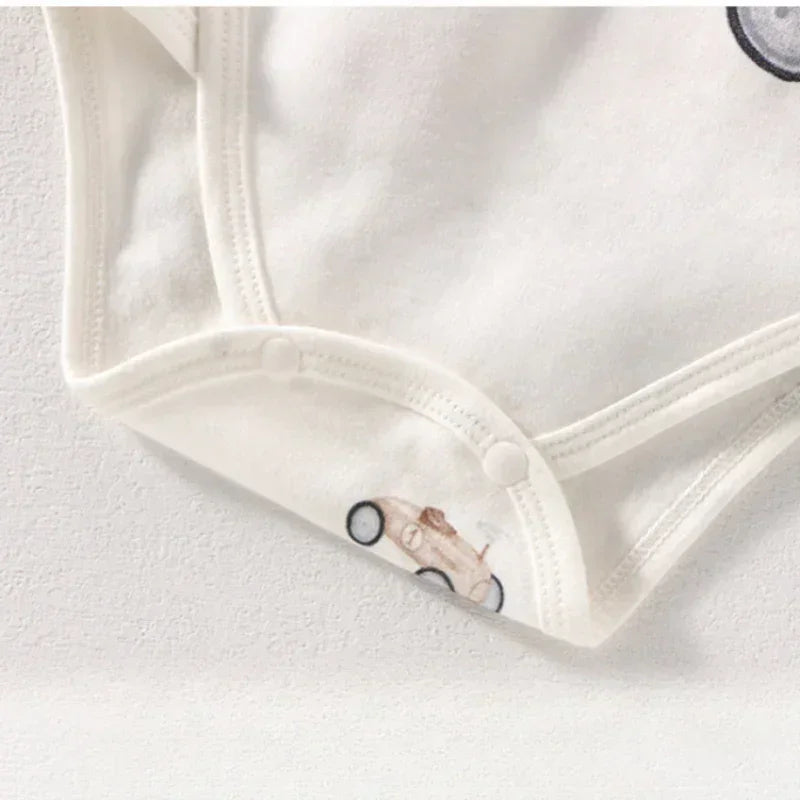 100% Cotton Long Sleeve Bodysuit with Velcro Closure- Adorable Cat - Organic Cotton Clubs