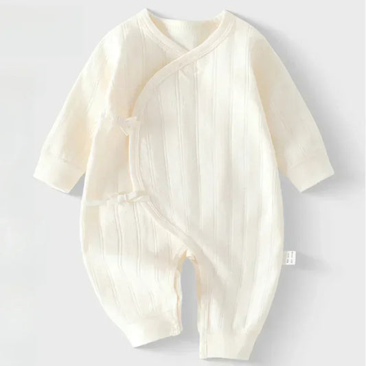 100% Cotton Long Sleeve Kimono Romper - Brown - Organic Cotton Clubs