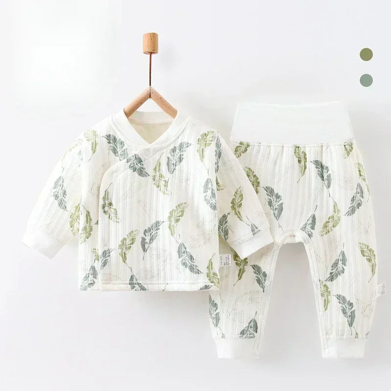 100% Cotton Warm Long Sleeve Long Sleeve Top & Pants Set- Pear - Organic Cotton Clubs