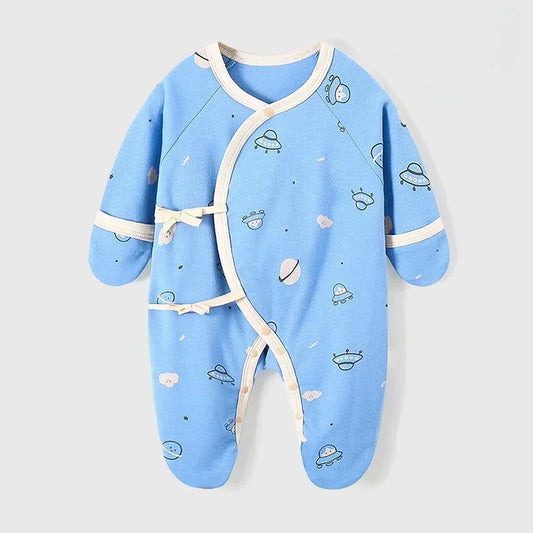 100% Cotton Footed Onesie with Mittens - Planet - Organic Cotton Clubs