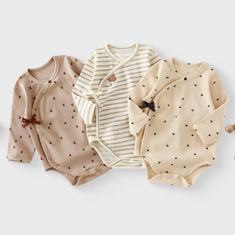 Cotton Long Sleeve Floral Bodysuit - Brown Moon - Organic Cotton Clubs