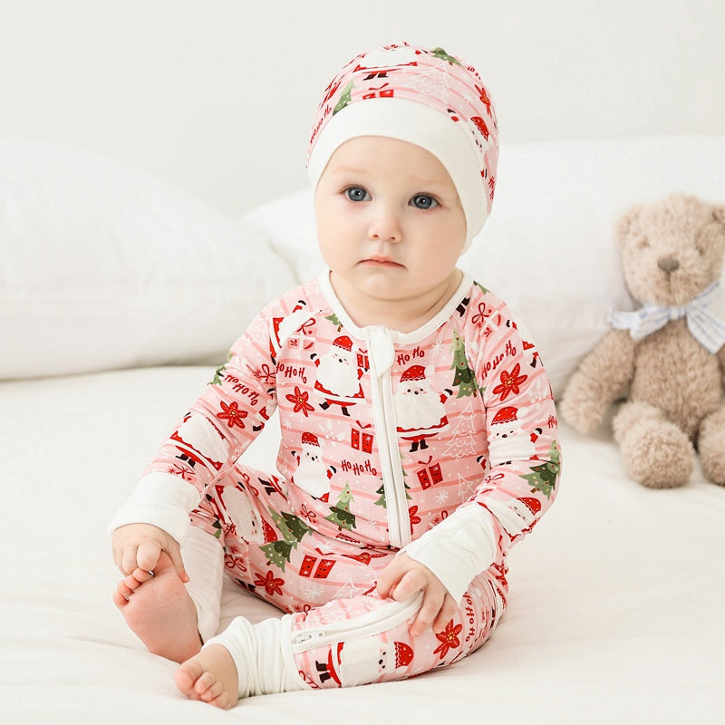 🎄Bamboo Zipper One-Piece - Snow House - Organic Cotton Clubs