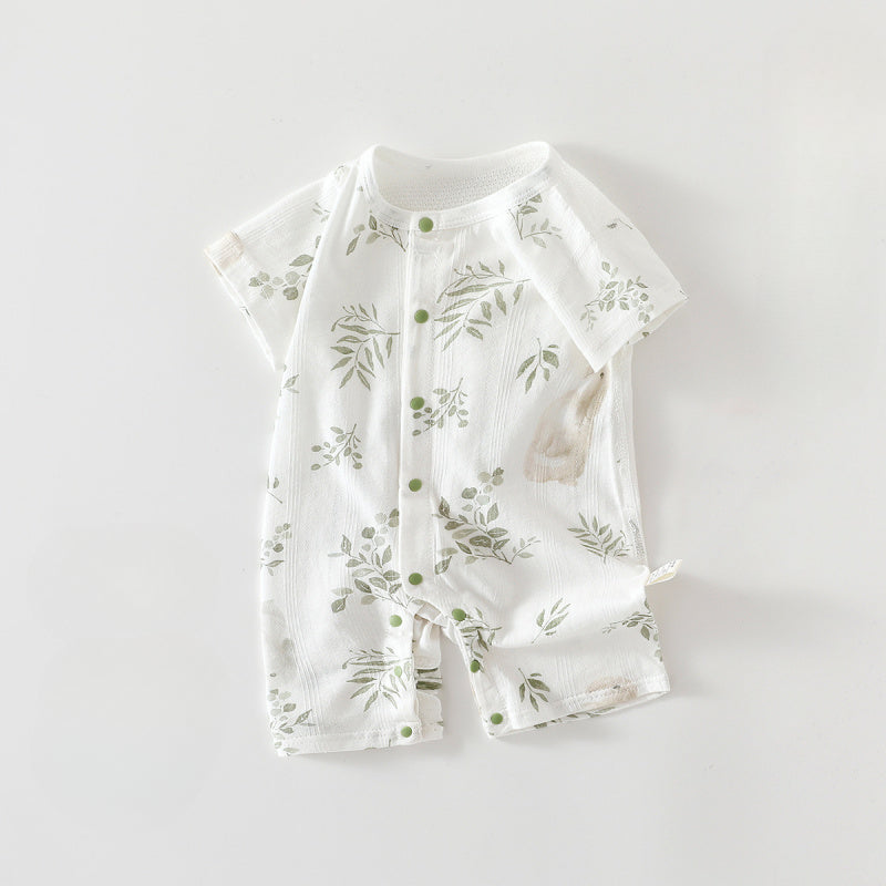 100% Cotton Short Sleeve Romper - Cute Squirrel - Organic Cotton Clubs