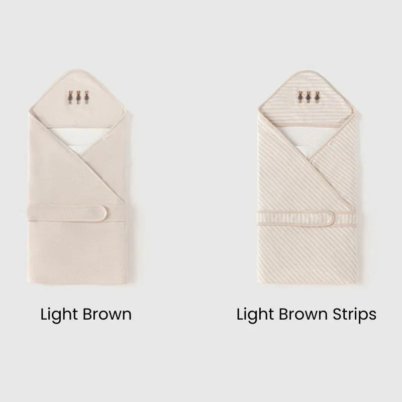 100% Cotton Swaddle Blanket - Light Brown - Organic Cotton Clubs