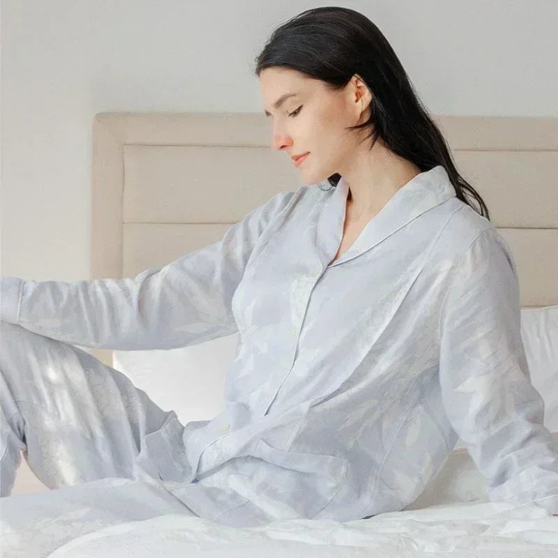 Organic Cotton Muslin Button-Up Maternity Pajama - Pomegranate - Organic Cotton Clubs