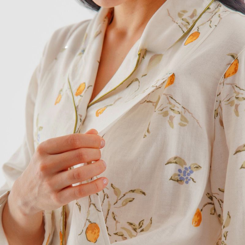 Organic Cotton Muslin Button-Up Maternity Pajama - Pomegranate - Organic Cotton Clubs