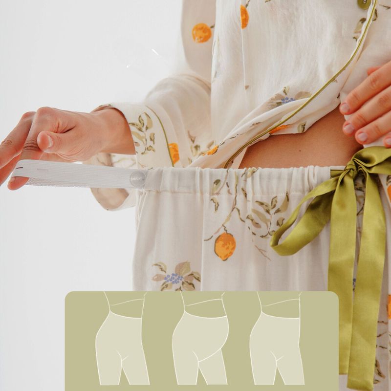 100% Organic Cotton Button-Up Maternity Pajama- Flowers - Organic Cotton Clubs