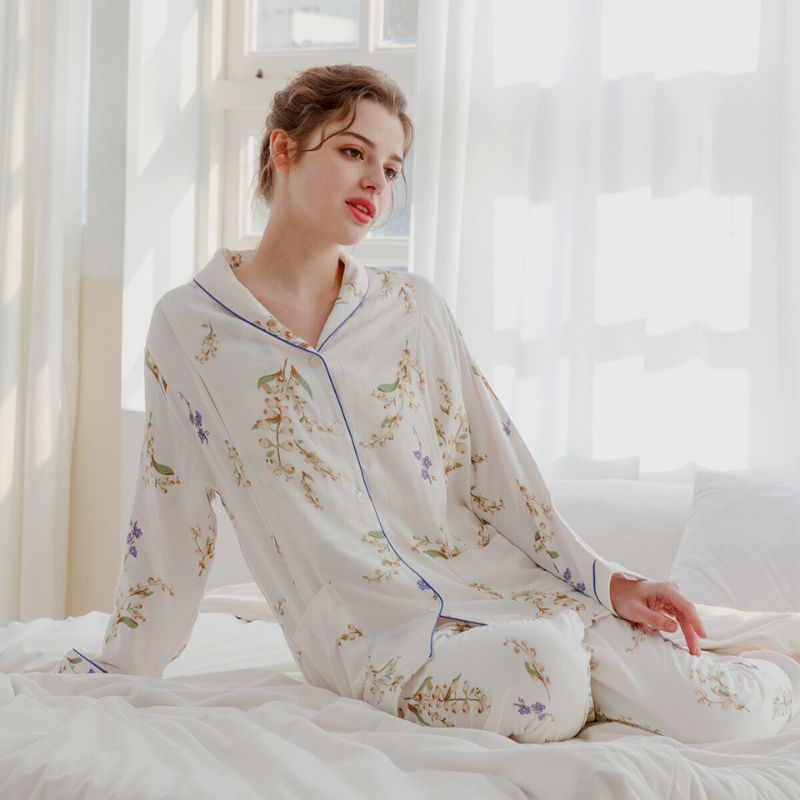 Organic Cotton Muslin Button-Up Maternity Pajama - Pomegranate - Organic Cotton Clubs