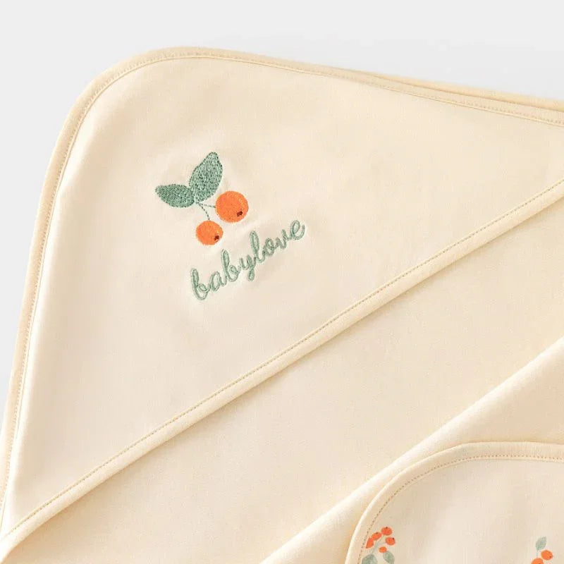 100% Organic Cotton Swaddle Blanket - Cherry - Organic Cotton Clubs