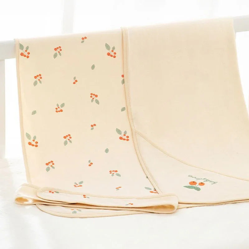 100% Organic Cotton Swaddle Blanket - Cherry - Organic Cotton Clubs