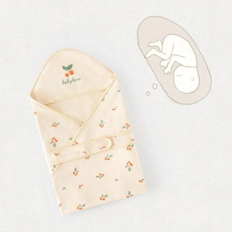 100% Organic Cotton Swaddle Blanket - Cherry - Organic Cotton Clubs