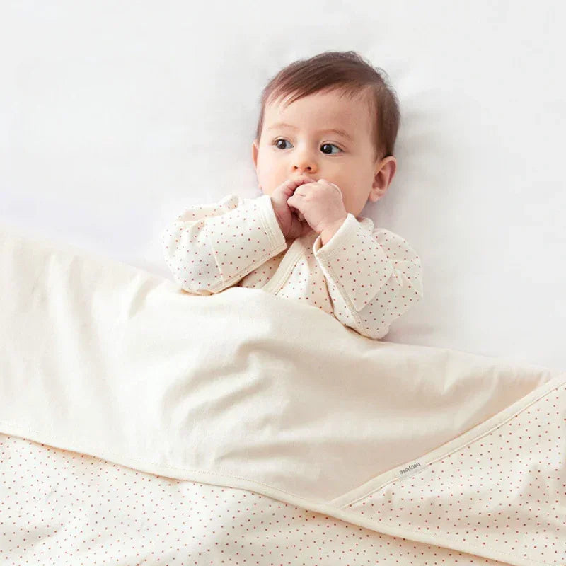 100% Cotton Swaddle Blanket - Light Brown - Organic Cotton Clubs