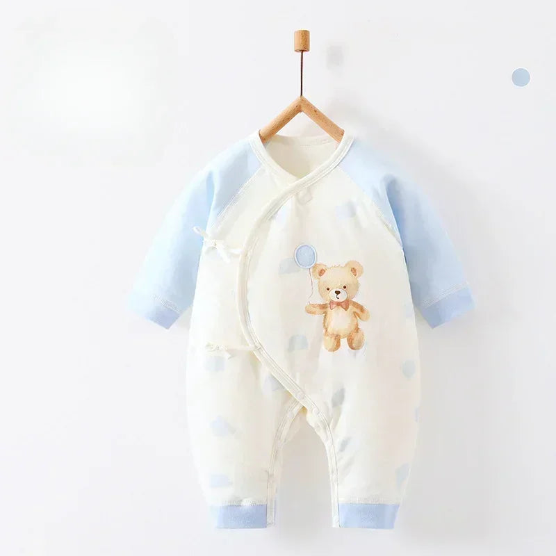 100% Cotton Long Sleeve Quilted Romper - Beige Lion - Organic Cotton Clubs