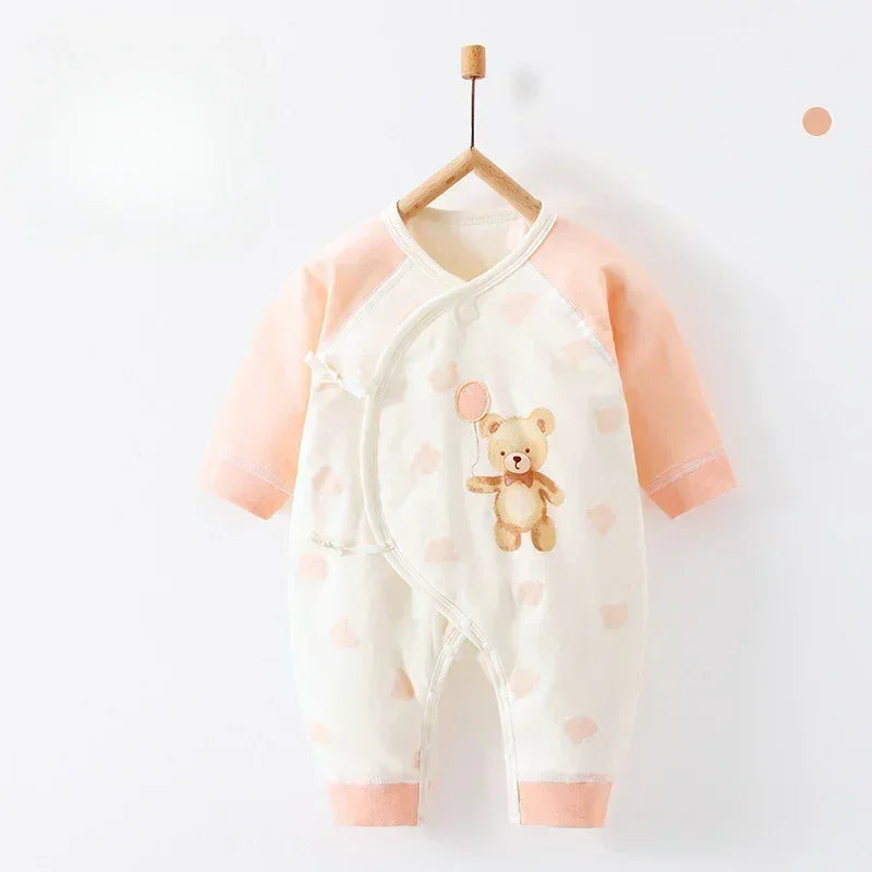 100% Cotton Long Sleeve Quilted Romper - Beige Lion - Organic Cotton Clubs