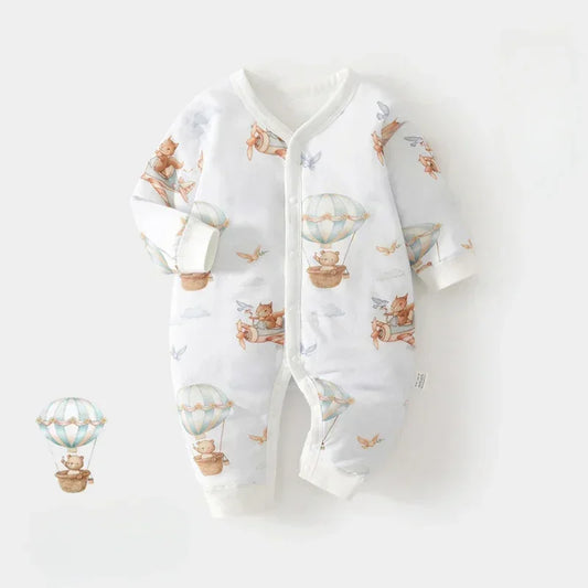 100% Cotton Long Sleeve Quilted Romper - Bunny - Organic Cotton Clubs