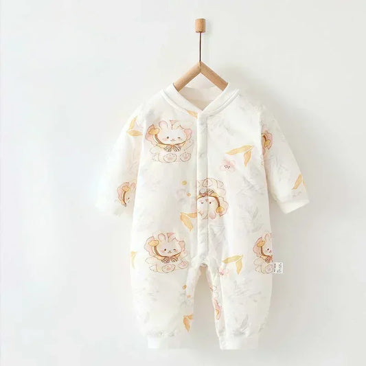 100% Cotton Long Sleeve Quilted Romper - Squirrel - Organic Cotton Clubs