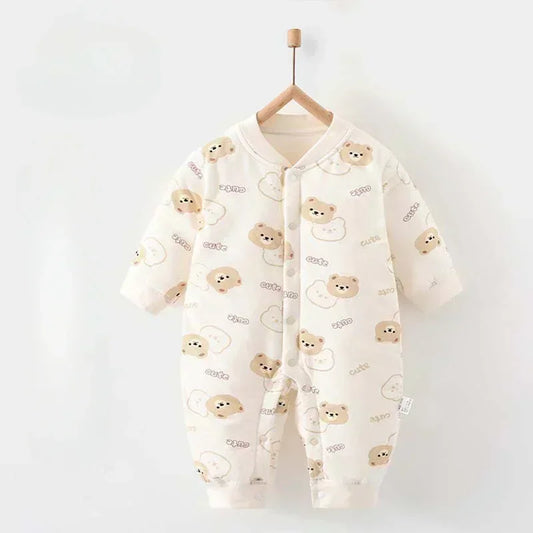 100% Cotton Long Sleeve Quilted Romper - Squirrel - Organic Cotton Clubs
