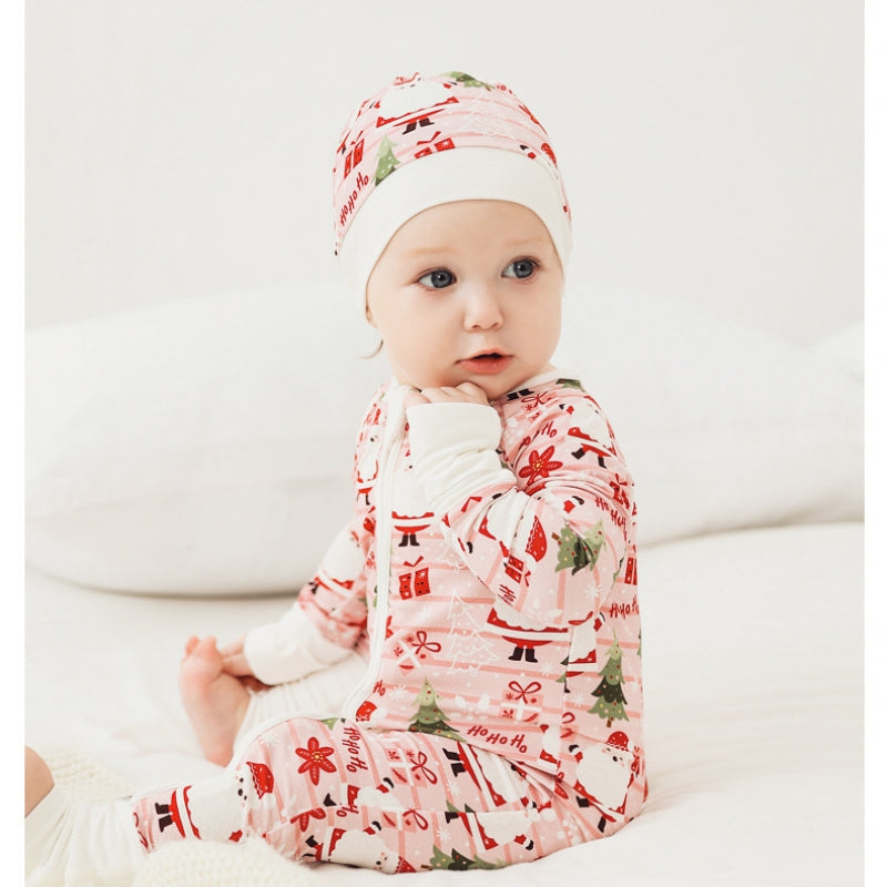 🎄Bamboo Zipper One-Piece - Snow House - Organic Cotton Clubs