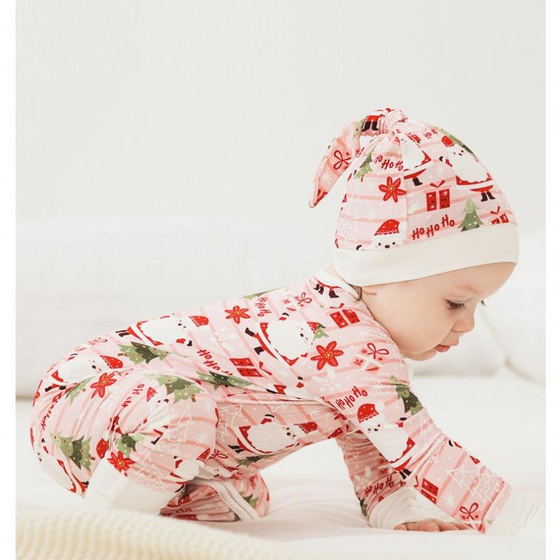 🎄Bamboo Zipper One-Piece - Snow House - Organic Cotton Clubs
