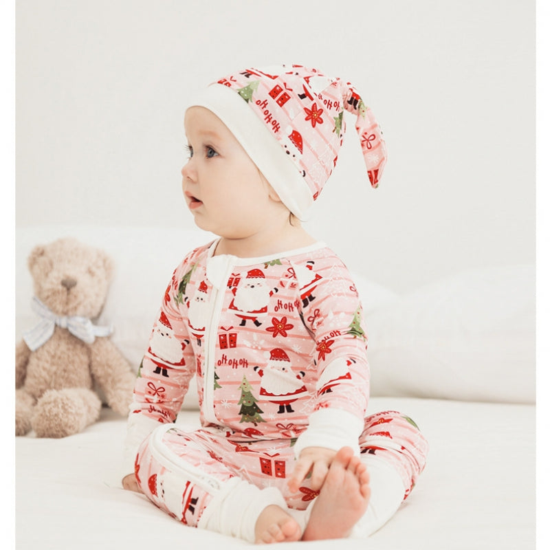 🎄Bamboo Zipper One-Piece - Snow House - Organic Cotton Clubs