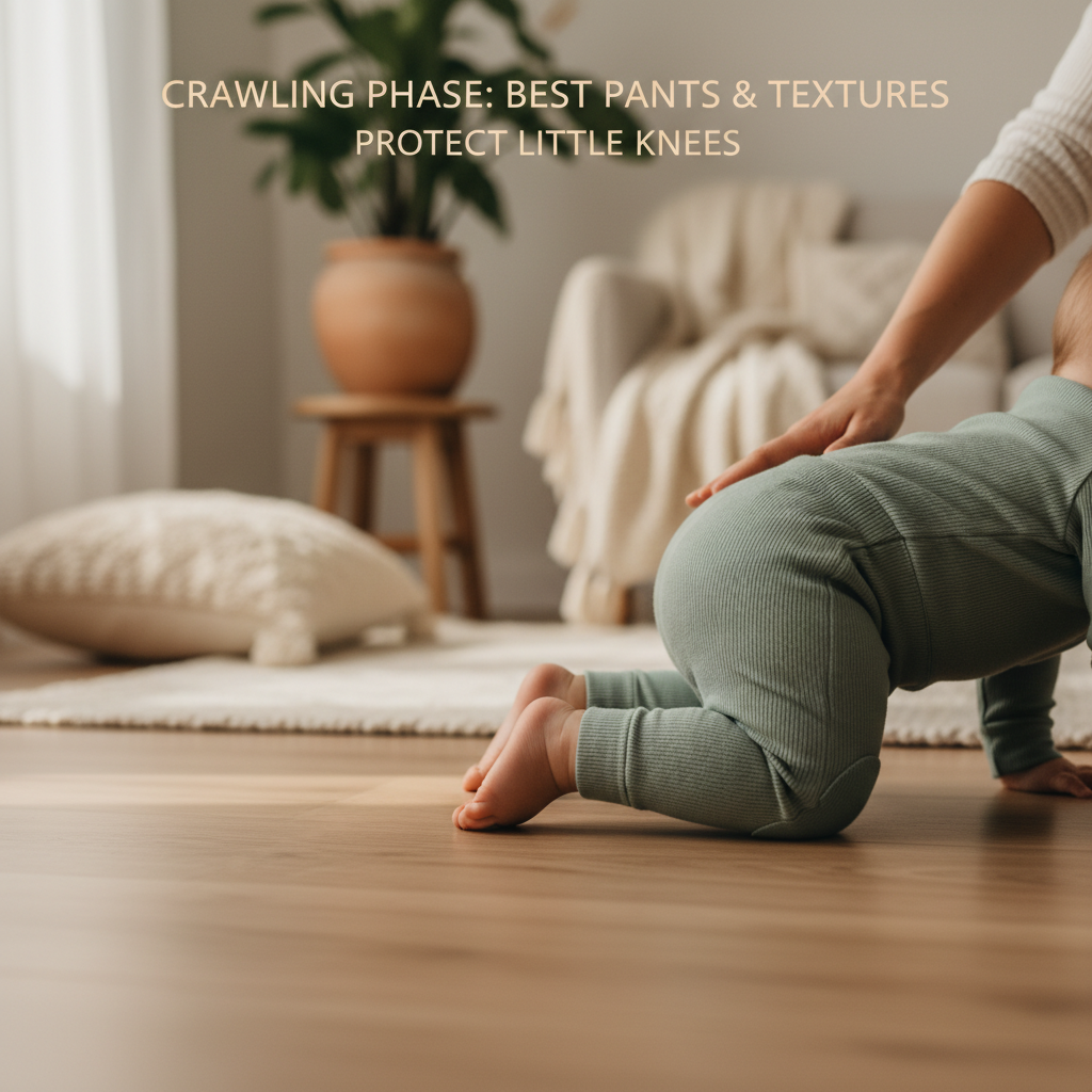 Crawling Phase: Best pants and textures to protect little knees.