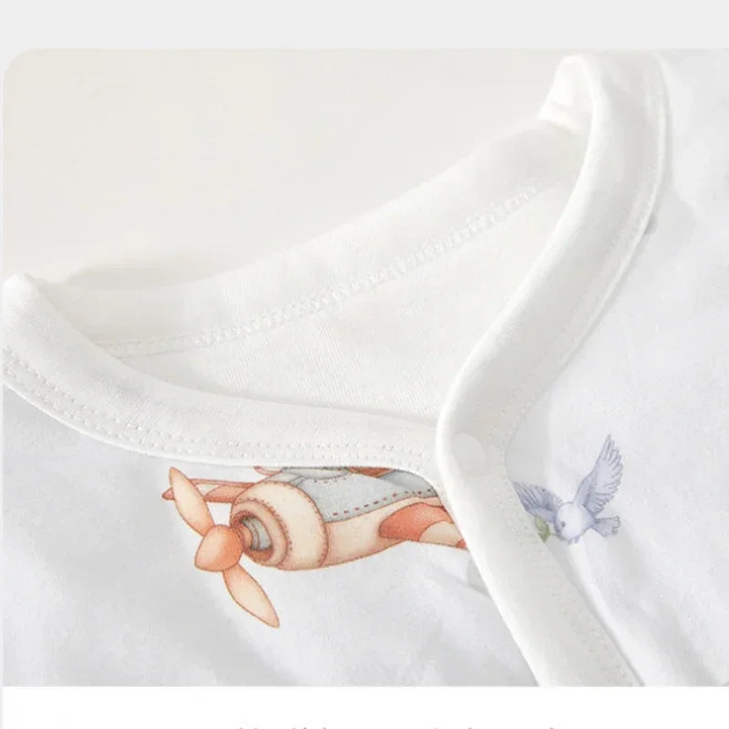 100% Cotton Long Sleeve Quilted Romper - Squirrel Garden - Organic Cotton Clubs